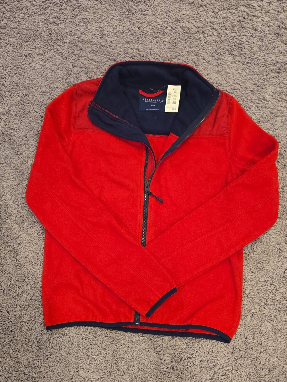 Aeropostale Red and Navy Half-Zip Ski Fleece Jacket